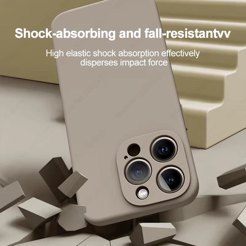 Luxury Liquid Silicone Phone Case for Apple Iphone 16 15 14 13 12 11 Pro Max Soft Case Shockproof Bumper Cover Phone Accessories